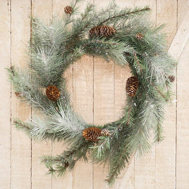 Icy Glittered Needle Pine Wreath - The Fox Decor